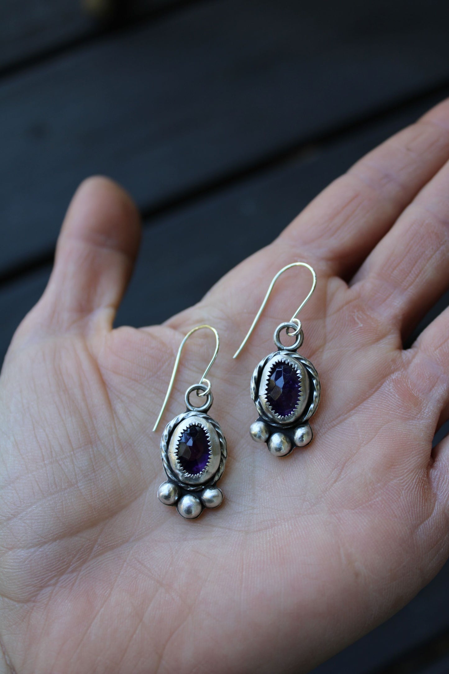 sterling silver gemstone earrings, purple gemstone earrings, amethyst precious gemstone earrings, gemstone jewelry, gemstone dangles, amethyst dangles