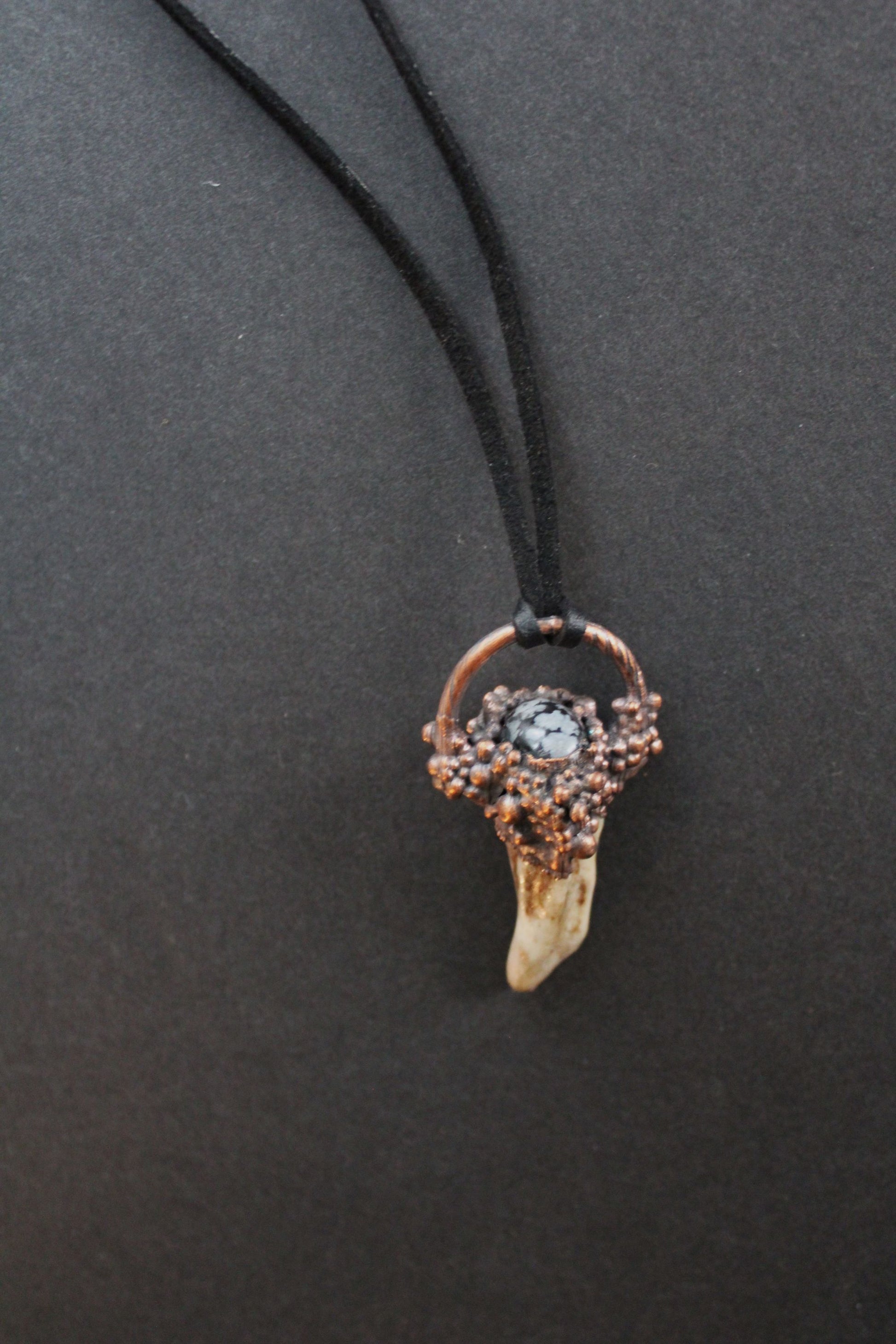 deer antler talisman, real antler jewelry, copper electroformed jewelry, copper electroformed necklace, cottage core, real deer antler necklace