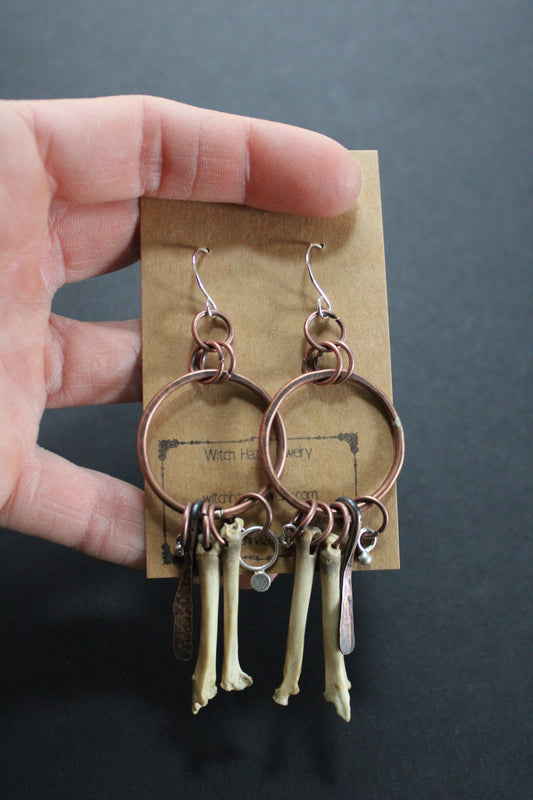 Copper Trinket Hoop Earrings